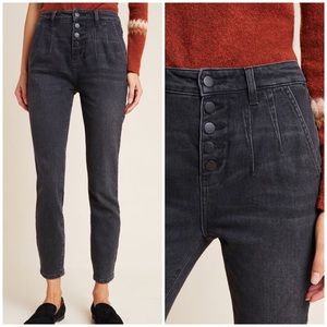 High Rise Pleated Denim